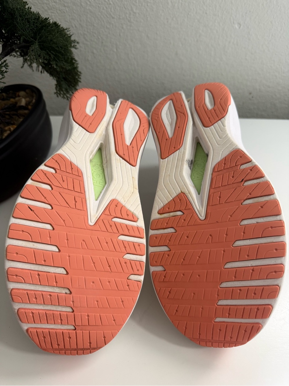 Hoka Mach X Women size 8.5 Athletic Shoes Blue Lime Coral - Picture 5 of 9